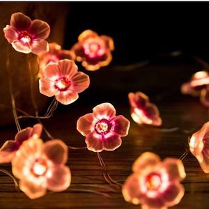 Japanese Cherry Blossom LED Night Light Retro Colorful Kids/Teen/Dorm Room Decor